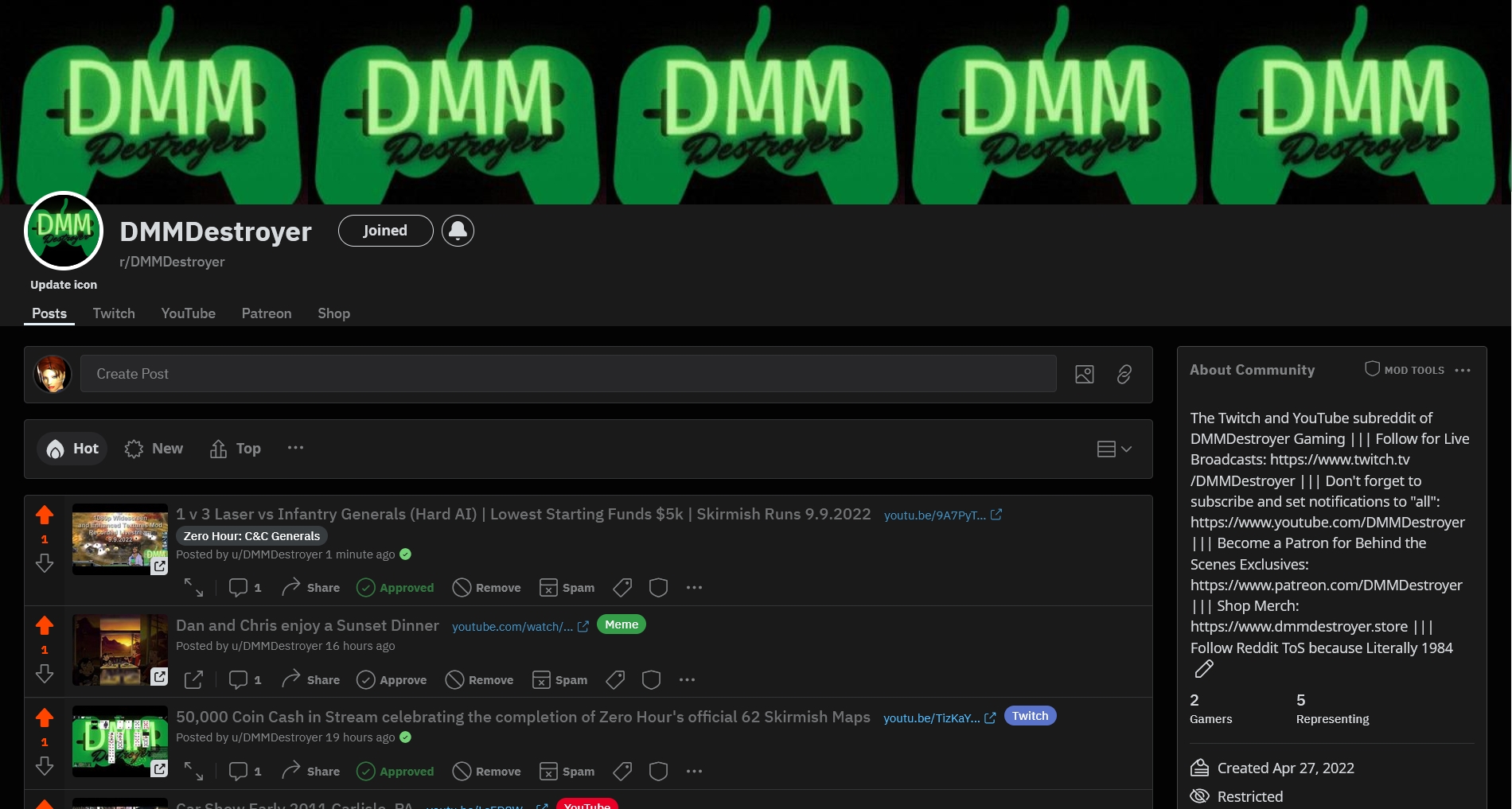 DMMDestroyer Subreddit Preview