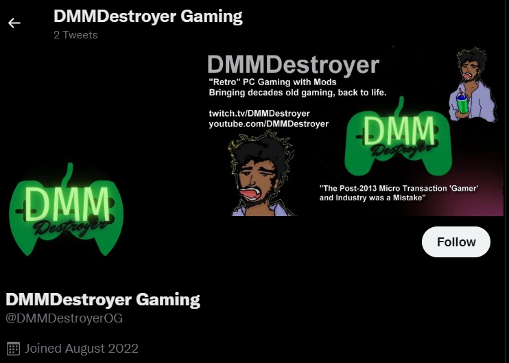 DMMDestroyer Twitter Page